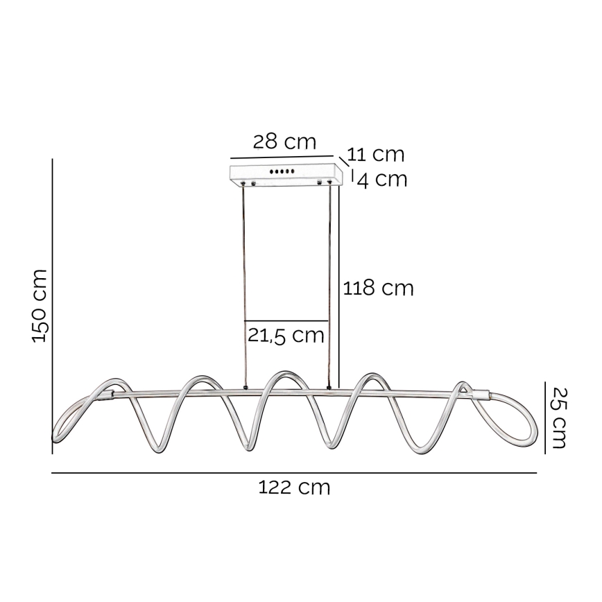 ONLI - LED Luster na sajli SPIRALE LED/72W/230V 3000K bijela
