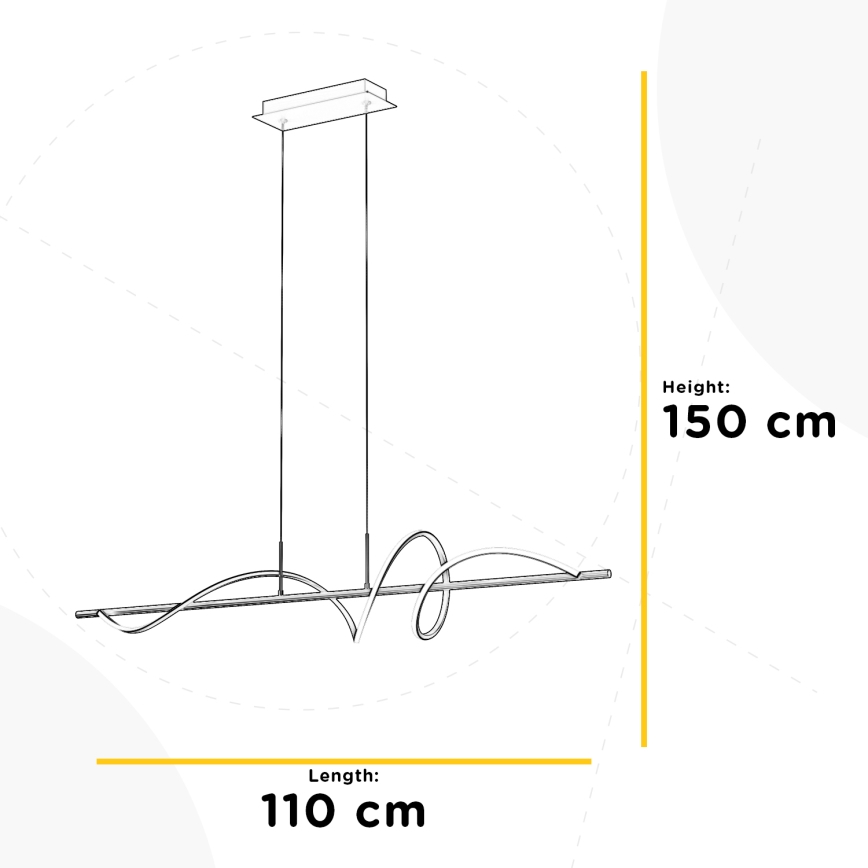 ONLI - LED Luster na sajli TWIST LED/30W/230V 4000K crna
