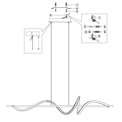 ONLI - LED Luster na sajli TWIST LED/30W/230V 4000K crna