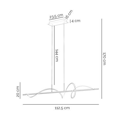 ONLI - LED Luster na sajli TWIST LED/30W/230V 4000K crna