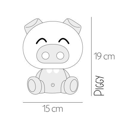 ONLI - LED dječja noćna lampica s prigušivanjem PUPPIES LED/3W/230V 19 cm prasić/žuta