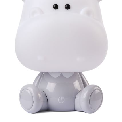 ONLI - LED dječja noćna lampica s podesivim osvjetljenjem PUPPIES LED/3W/230V 25 cm nilski konj/siva