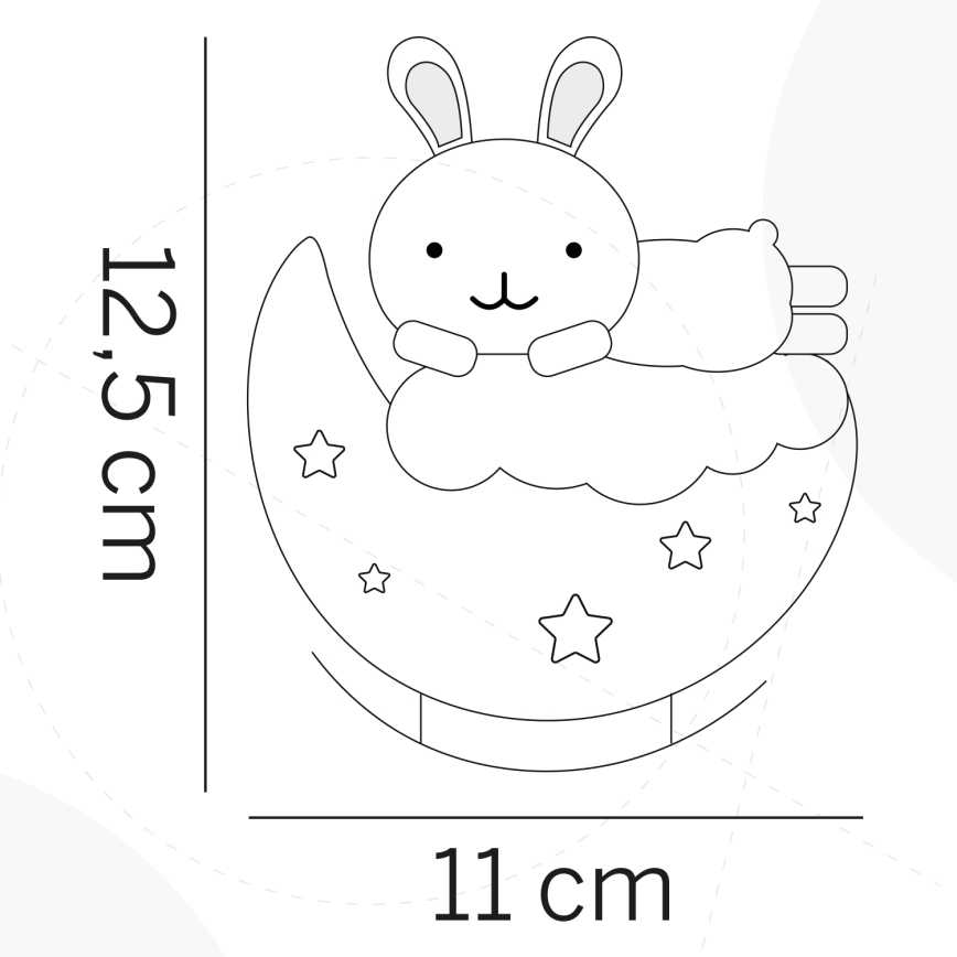 ONLI - LED punjiva dječja noćna svjetiljka NUVOLINA LED/2,5W/5V 300 mAh zec/plava