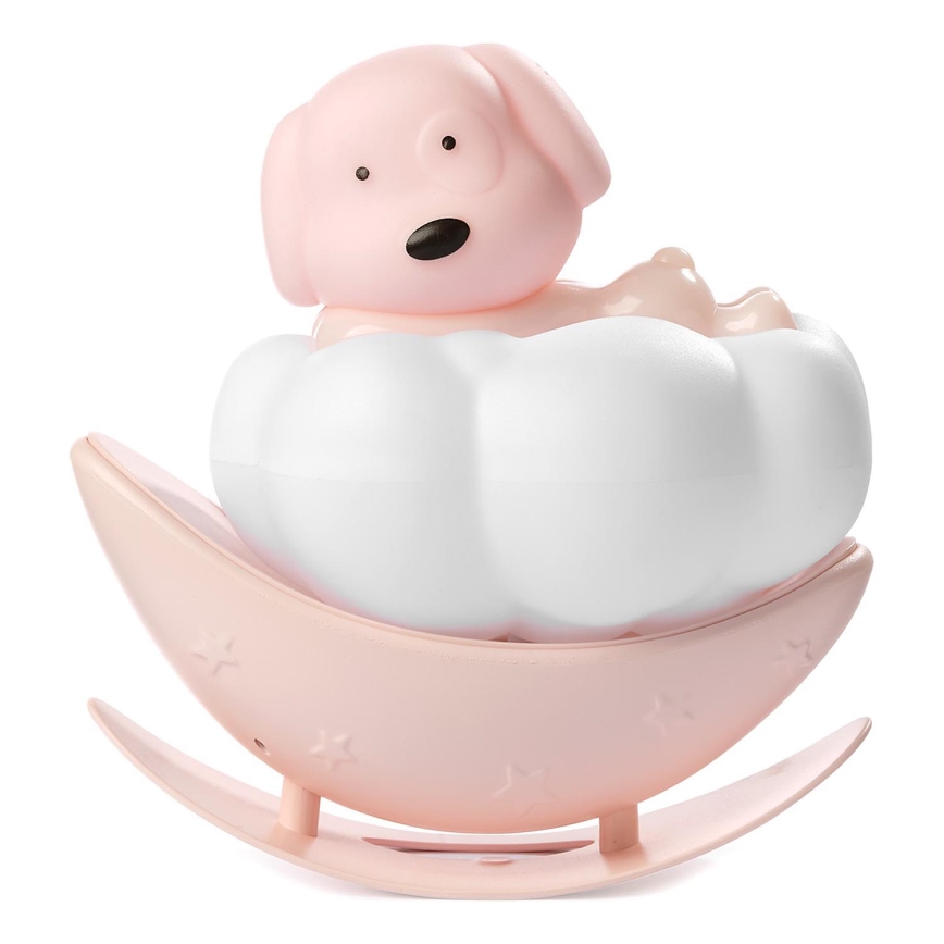 ONLI - LED Punjivo dječje noćno svjetlo NUVOLINA LED/2,5W/5V 300 mAh pas/ružičasta