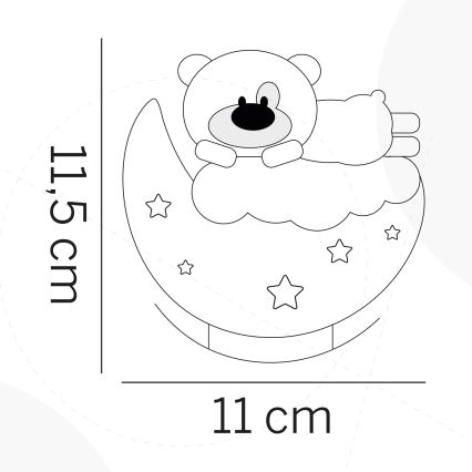 ONLI - LED punjiva dječja noćna svjetiljka NUVOLINA LED/2,5W/5V 300 mAh medvjed/plava
