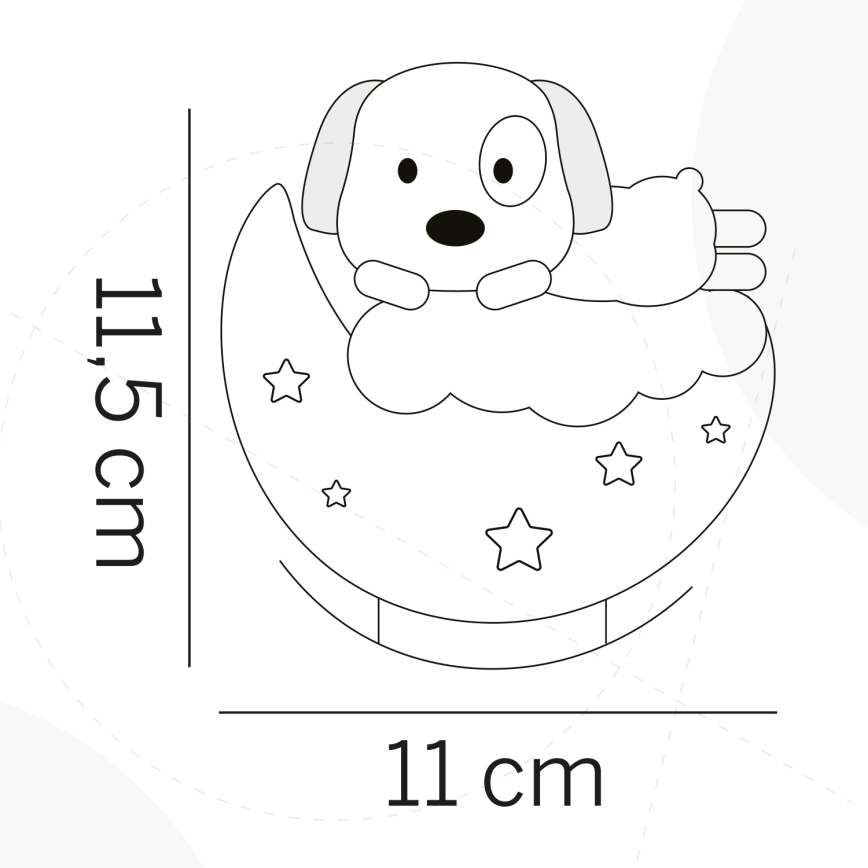 ONLI - LED Punjivo dječje noćno svjetlo NUVOLINA LED/2,5W/5V 300 mAh pas/ružičasta