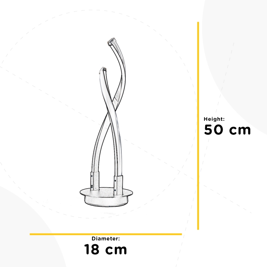 ONLI - LED Stolna lampa DAFNE LED/12W/230V 4000K 50 cm crna