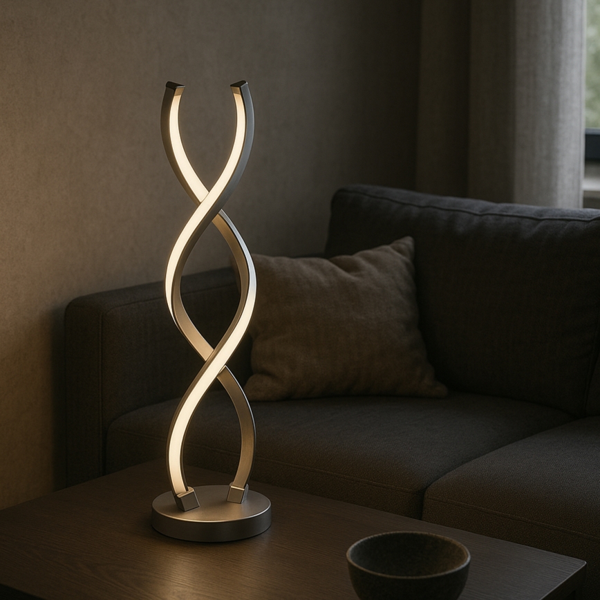 ONLI - LED Stolna lampa DNA LED/12W/230V 4000K 48,5 cm srebrna