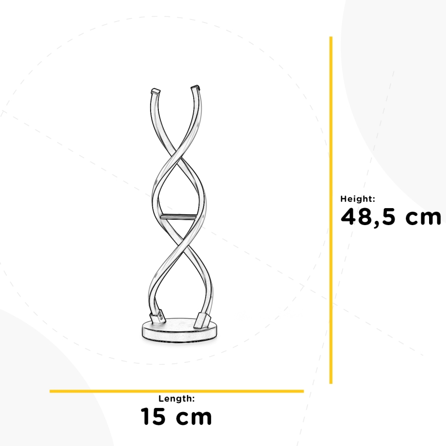ONLI - LED Stolna lampa DNA LED/12W/230V 4000K 48,5 cm srebrna