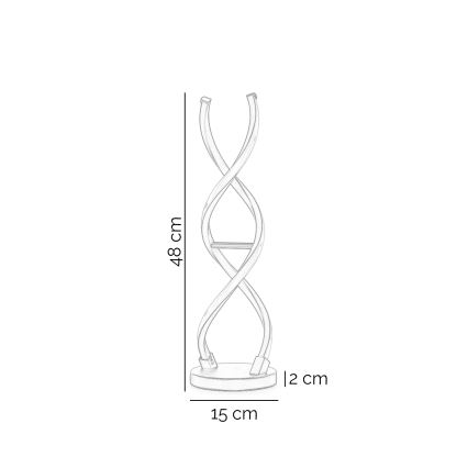 ONLI - LED Stolna lampa DNA LED/12W/230V 4000K 48,5 cm srebrna