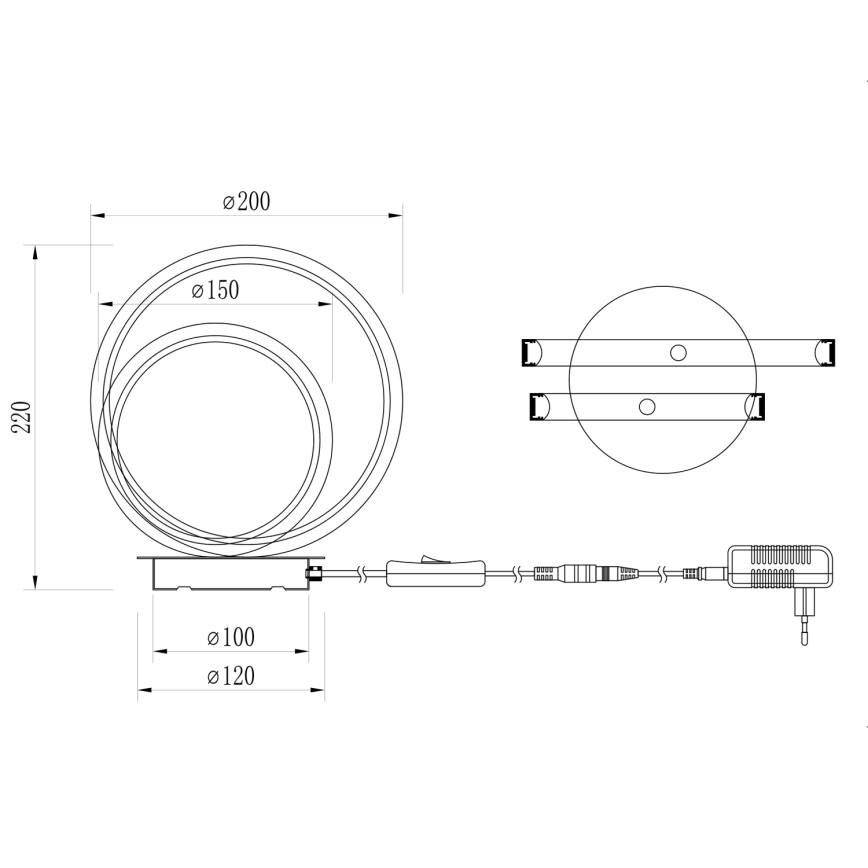ONLI - LED stolna lampa NOELIA LED/10W/230V 22 cm crna