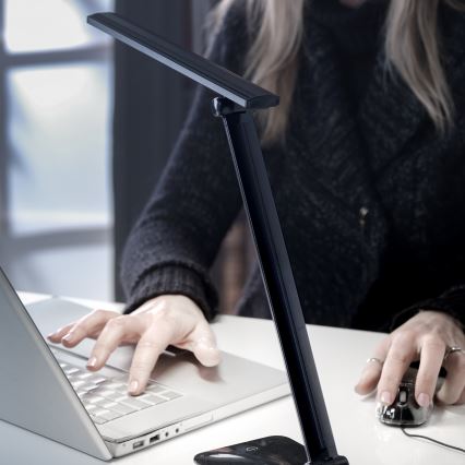 ONLI - LED stolna lampa s prigušivanjem i USB priključkom DESKI LED/7W/230V 4000K crna