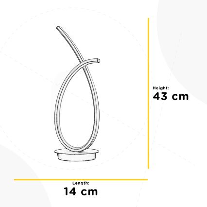 ONLI - LED Stolna lampa SIGN LED/12W/230V 4000K 43 cm zlatna
