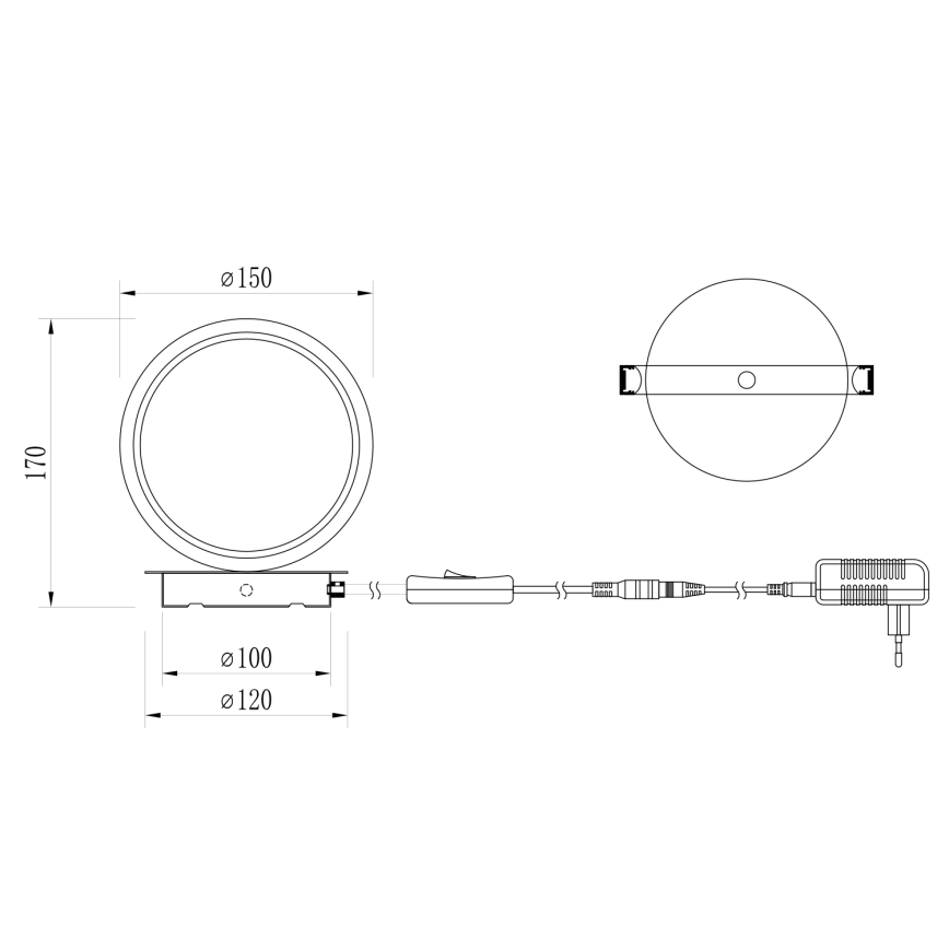 ONLI - LED stolna svjetiljka NOELIA LED/4W/230V 17 cm crna