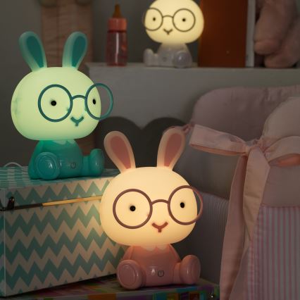 ONLI - LED dječja noćna lampica s podesivom svjetlinom PUPPIES LED/3W/230V 22 cm zec/plava