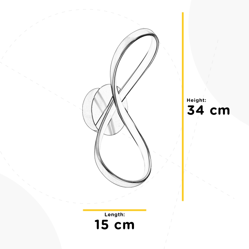 ONLI - LED Zidna svjetiljka INFINITY LED/15W/230V 4500K mat krom