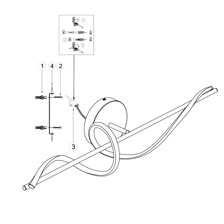 ONLI - LED Zidna svjetiljka TWIST LED/25W/230V 4000K crna