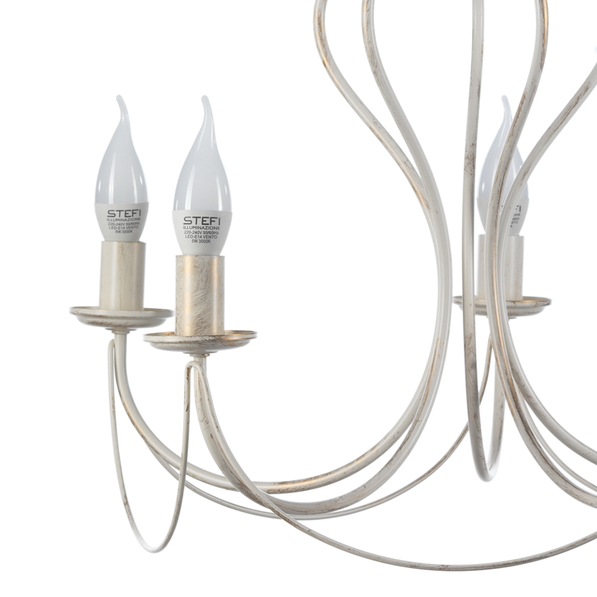 ONLI - Luster na lancu CANDELA 5xE14/6W/230V bijela