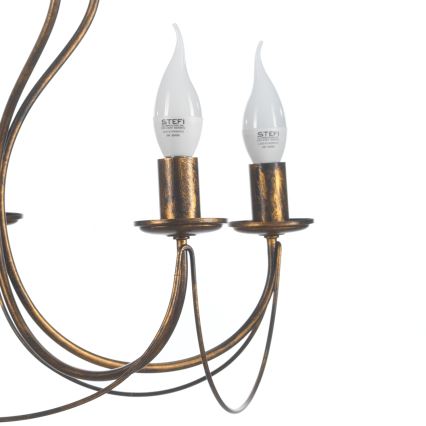 ONLI - Luster na lancu CANDELA 5xE14/6W/230V brončana