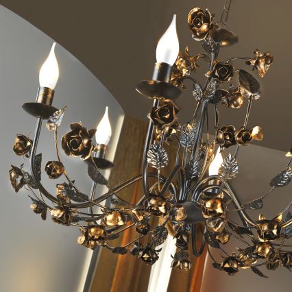 ONLI - Luster na lancu CAROLINA 6xE14/6W/230V brončani