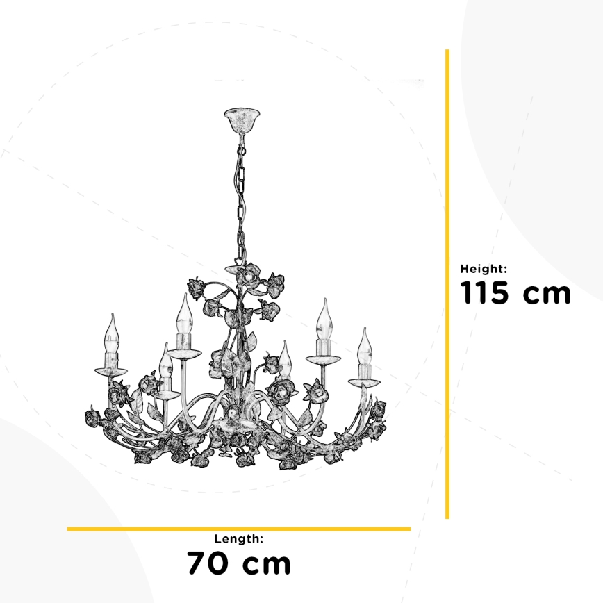 ONLI - Luster na lancu CAROLINA 6xE14/6W/230V brončani
