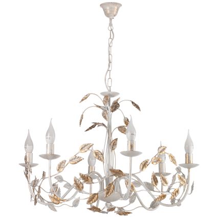 ONLI - Luster na lancu COLLANA 6xE14/6W/230V bijela/zlatna