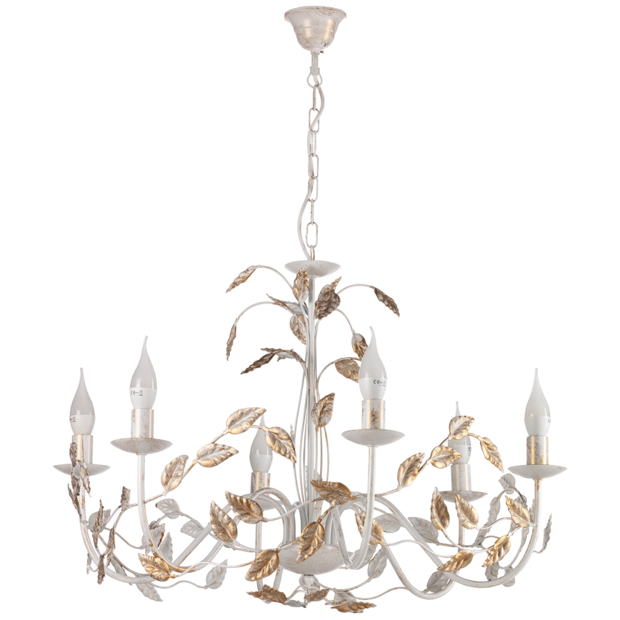 ONLI - Luster na lancu COLLANA 6xE14/6W/230V bijela/zlatna