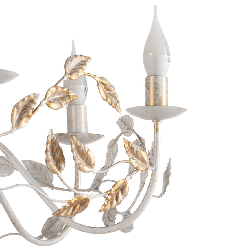 ONLI - Luster na lancu COLLANA 6xE14/6W/230V bijela/zlatna
