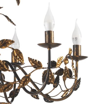 ONLI - Luster na lancu COLLANA 6xE14/6W/230V brončana/zlatna