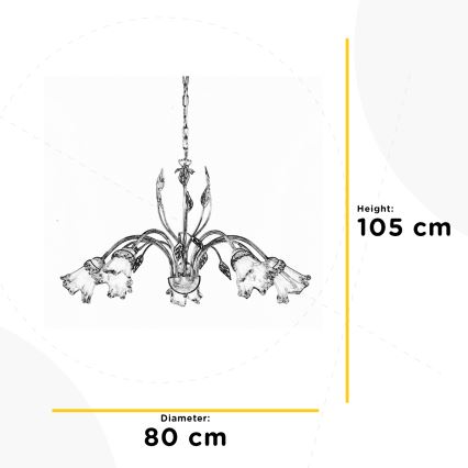 ONLI - Luster na lancu LANCIA 5xE14/6W/230V