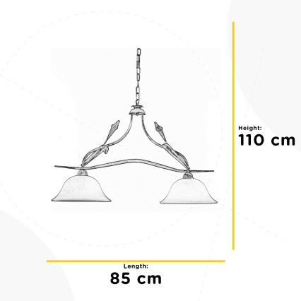 ONLI - Luster na lancu LUCREZIA 2xE27/22W/230V krem