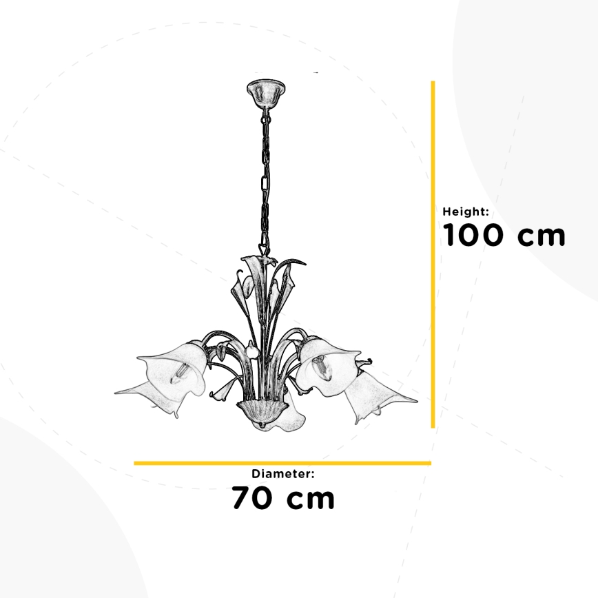 ONLI - Luster na lancu LUCREZIA 5xE14/6W/230V krem