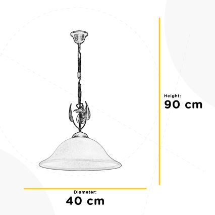 ONLI - Luster na lancu MIRA 1xE27/22W/230V pr. 40 cm