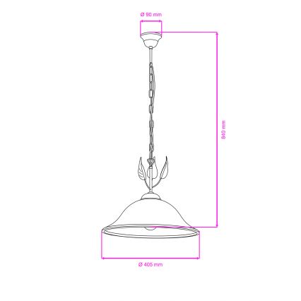 ONLI - Luster na lancu MIRA 1xE27/22W/230V pr. 40 cm