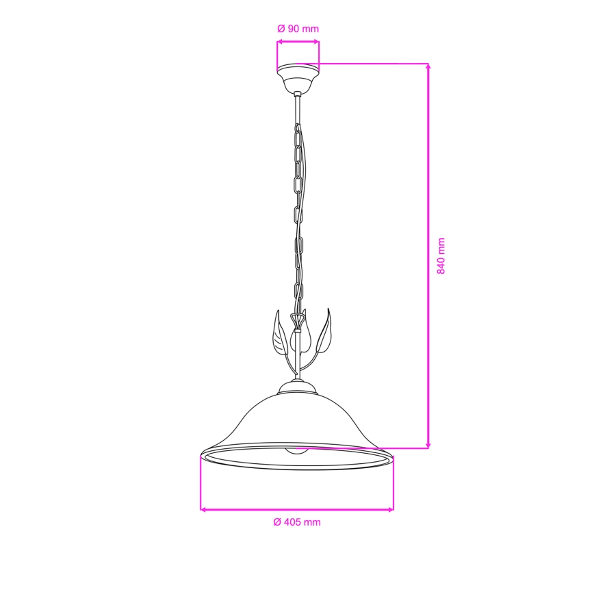 ONLI - Luster na lancu MIRA 1xE27/22W/230V pr. 40 cm