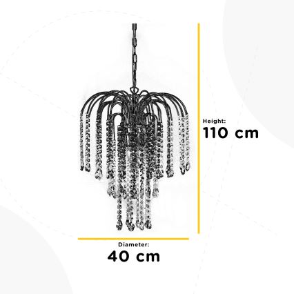 ONLI - Luster na lancu PIOGGIA 3xE14/6W/230V sjajni krom