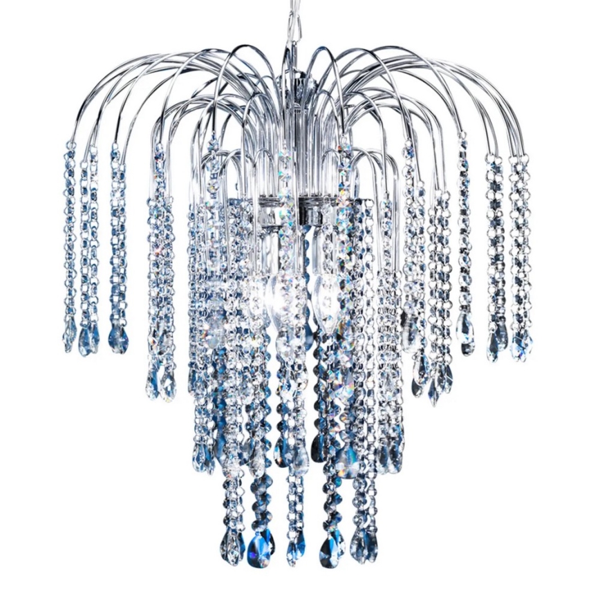 ONLI - Luster na lancu PIOGGIA 5xE14/6W/230V sjajni krom