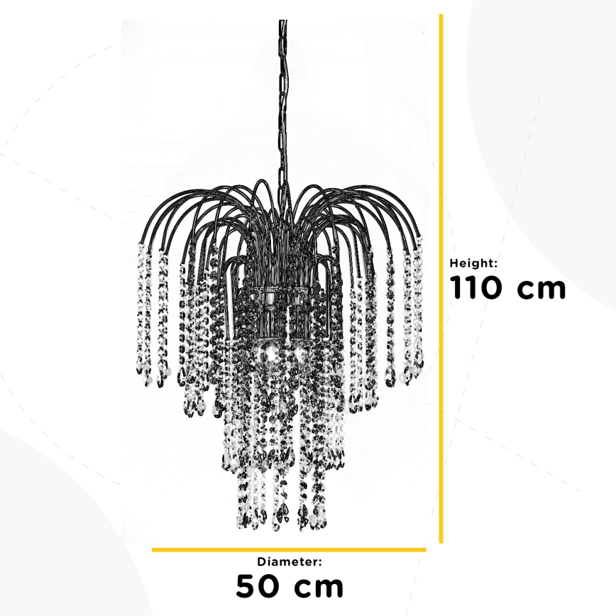 ONLI - Luster na lancu PIOGGIA 5xE14/6W/230V sjajni krom