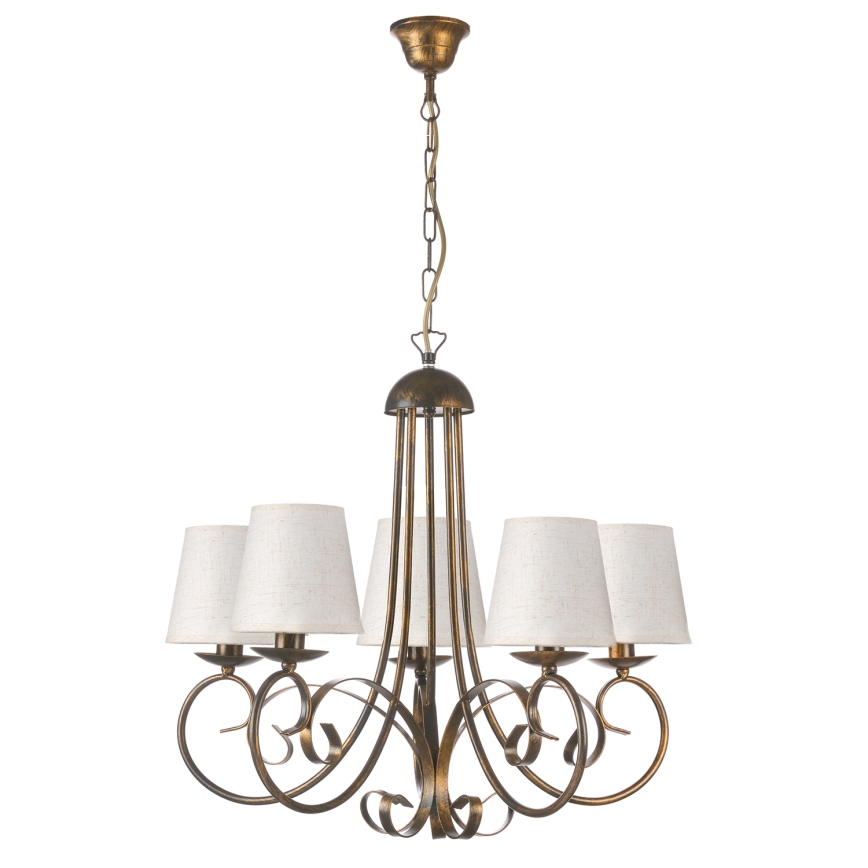 ONLI - Luster na lancu POMPEI 5xE14/6W/230V brončana
