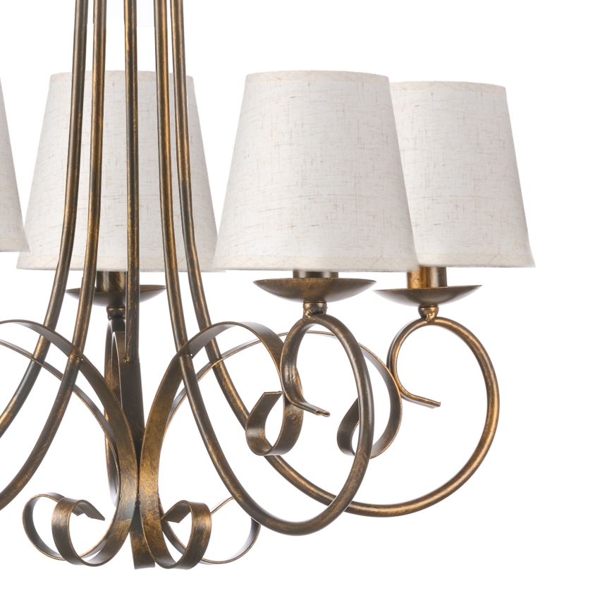 ONLI - Luster na lancu POMPEI 5xE14/6W/230V brončana