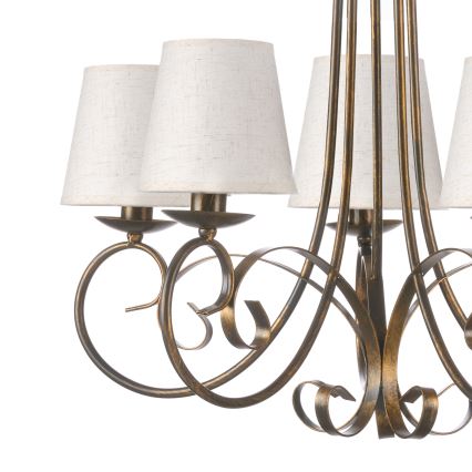 ONLI - Luster na lancu POMPEI 5xE14/6W/230V brončana