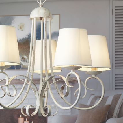 ONLI - Luster na lancu POMPEI 5xE14/6W/320V bijela