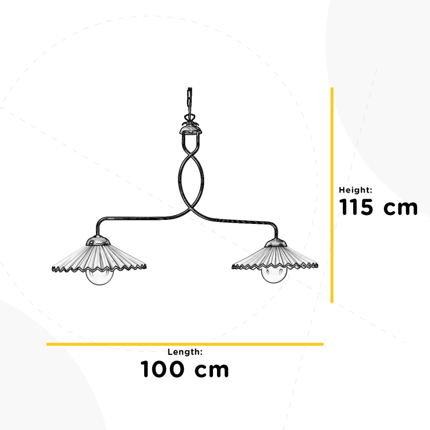 ONLI - Luster na lancu ROSINA 2xE27/22W/230V brončana