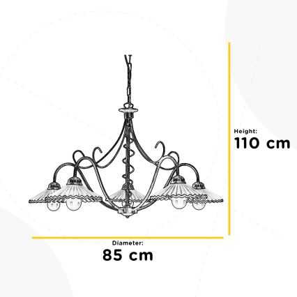 ONLI - Luster na lancu ROSINA 5xE14/6W/230V