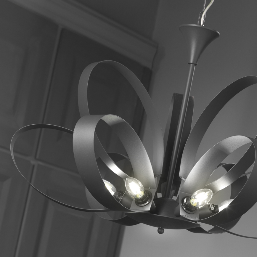 ONLI - Luster na lancu SERENA 9xE14/6W/230V crna