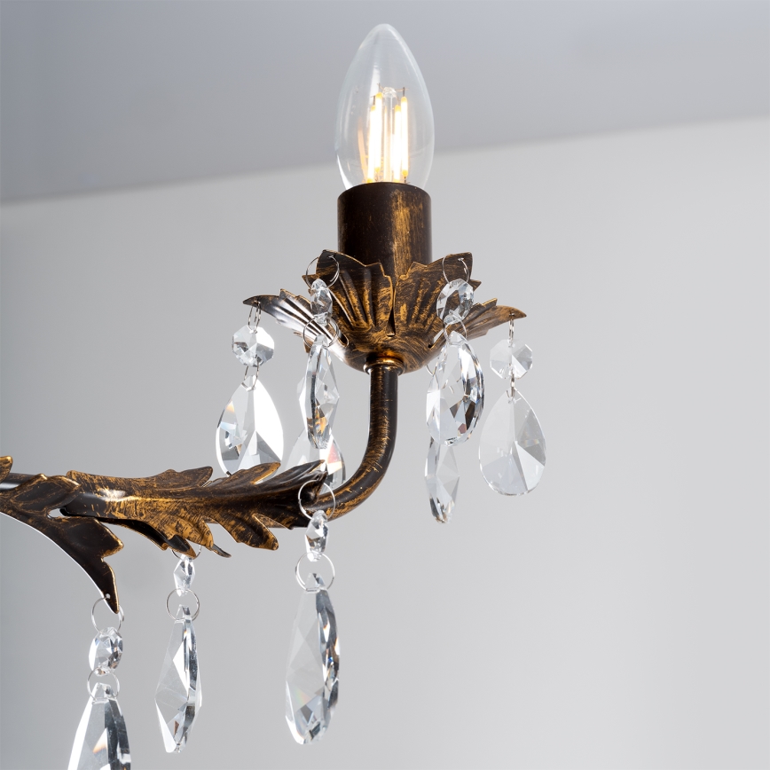 ONLI - Luster na lancu TERESA 3xE14/6W/230V brončana