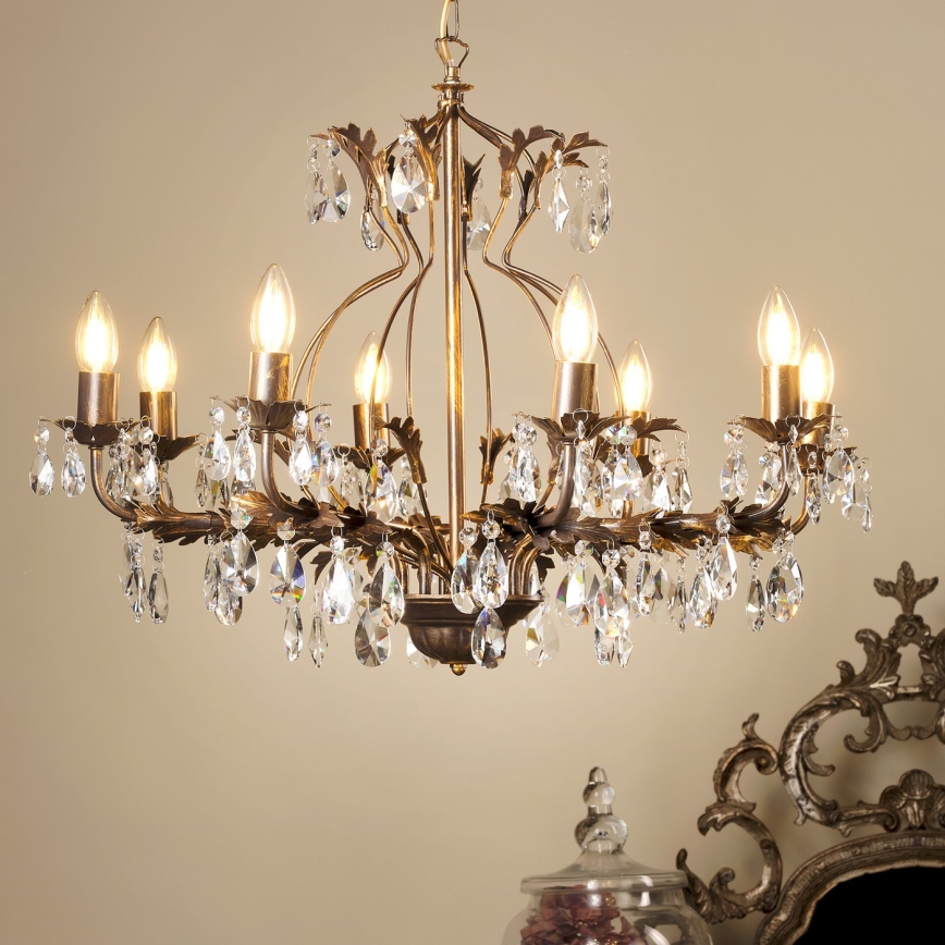 ONLI - Luster na lancu TERESA 8xE14/6W/230V brončana