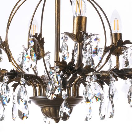 ONLI - Luster na lancu TERESA 8xE14/6W/230V brončana