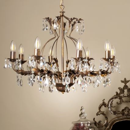 ONLI - Luster na lancu TERESA 8xE14/6W/230V brončana