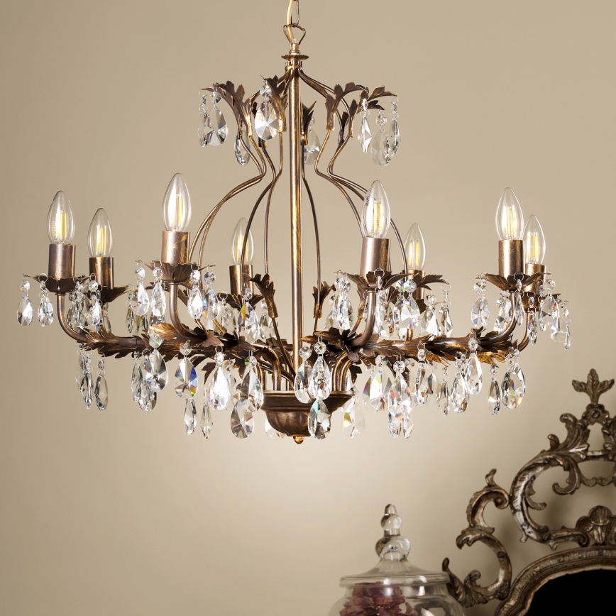 ONLI - Luster na lancu TERESA 8xE14/6W/230V brončana